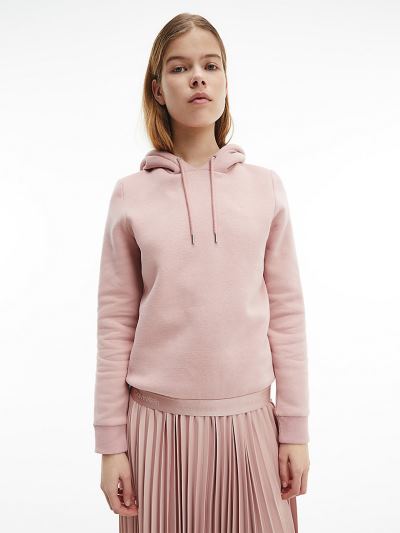 Calvin Klein Ruhák HU480640 | Calvin Klein Cropped Logo Tape Női Kapucnis Pulóver Rózsaszín